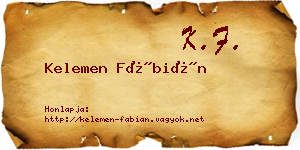 Kelemen Fábián névjegykártya